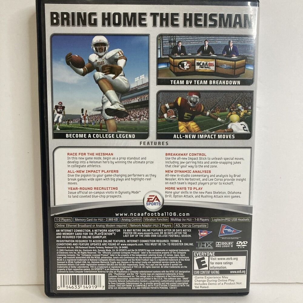 NCAA Football‎ 06 - Playstation 2 (PS2) With Manual - Picture 6 of 6